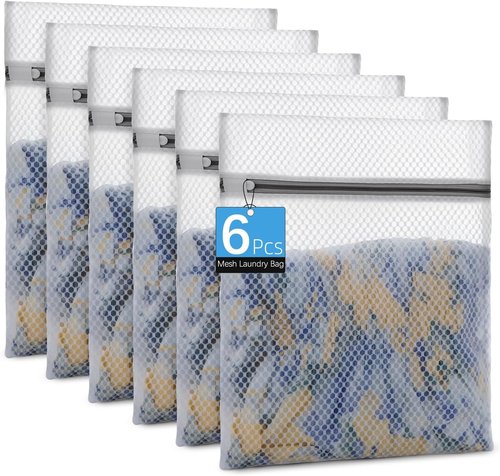 Honeycomb Mesh Laundry Bags - 12x16 Inch Delicate Wash Bags for Bras, Lingerie, Socks & Baby Clothes