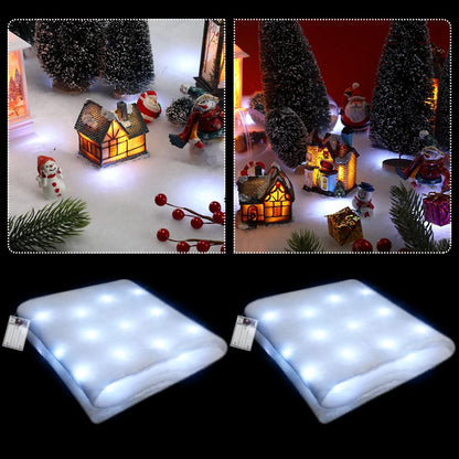 Zhengmy Christmas Lighted Snow Blanket - Pre-Lit LED Decor for Holiday Village | 4.9ft x 16 Inch, White