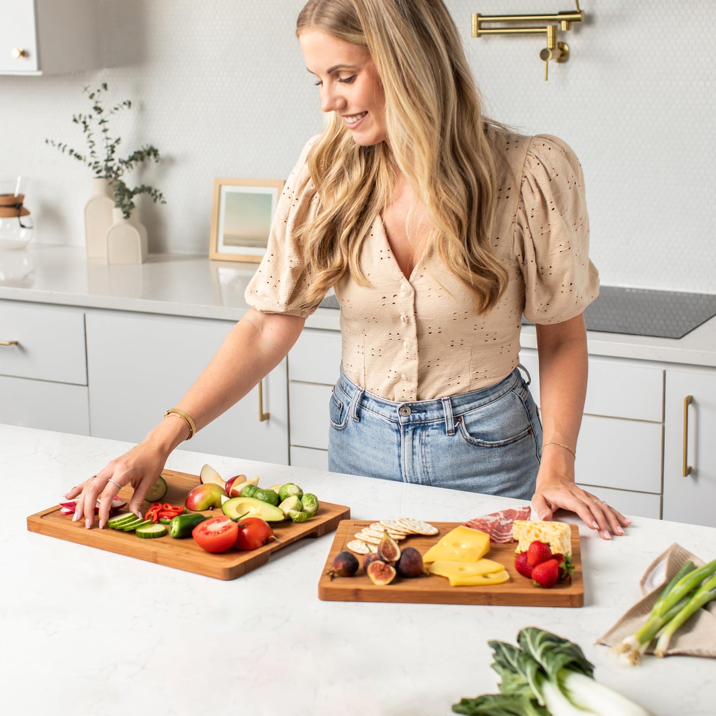 SMIRLY Wooden Cutting Boards For Kitchen - Bamboo Cutting Board Set, Wood Cutting Board Set, Cutting Board Wood, Wooden Chopping Board, Wooden Cutting Board Set