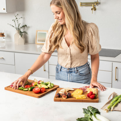 SMIRLY Wooden Cutting Boards For Kitchen - Bamboo Cutting Board Set, Wood Cutting Board Set, Cutting Board Wood, Wooden Chopping Board, Wooden Cutting Board Set