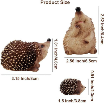 Gemini&Genius Hedgehog Animal Toys - Jungle Family Figures for Kids Play | Perfect Cake Toppers & Party Favors