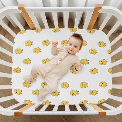Baby Crib Sheet Rubber Ducks Crib Mattress for Boys and Girls Playard Sheet Soft Breathable Fitted Baby Mattress Cover 52x28in