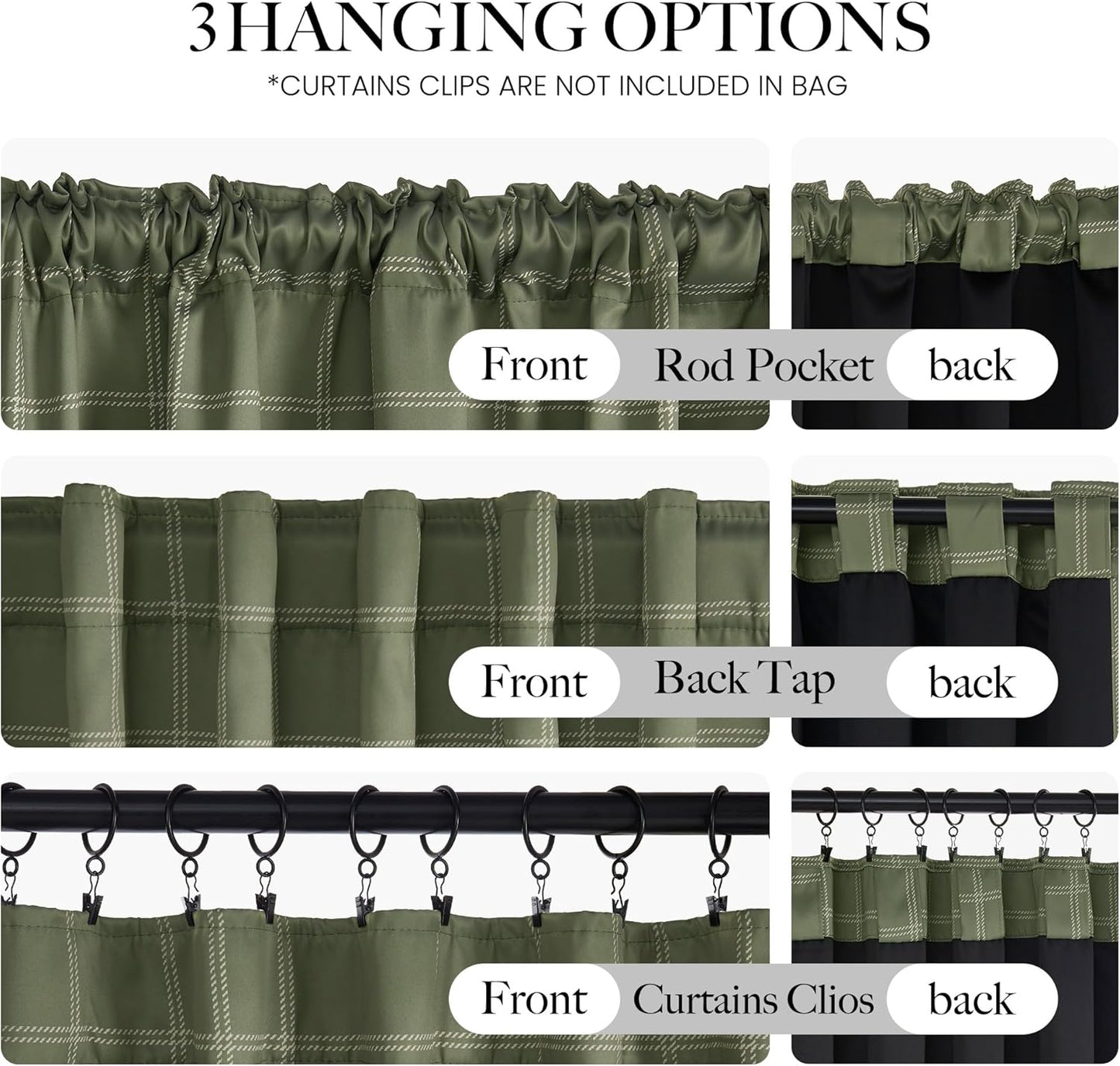NICETOWN Blackout Curtains - 100% Thermal Insulated Room Darkening Drapes | Olive Green, 52" W x 84" L, 2 Panels