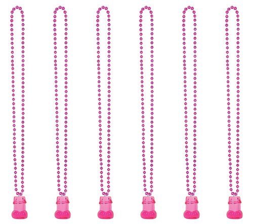 Beistle 6 Piece Novelty Beaded Necklaces With 1 Ounce Wille Shot Glasses Bachelorette Party Supplies