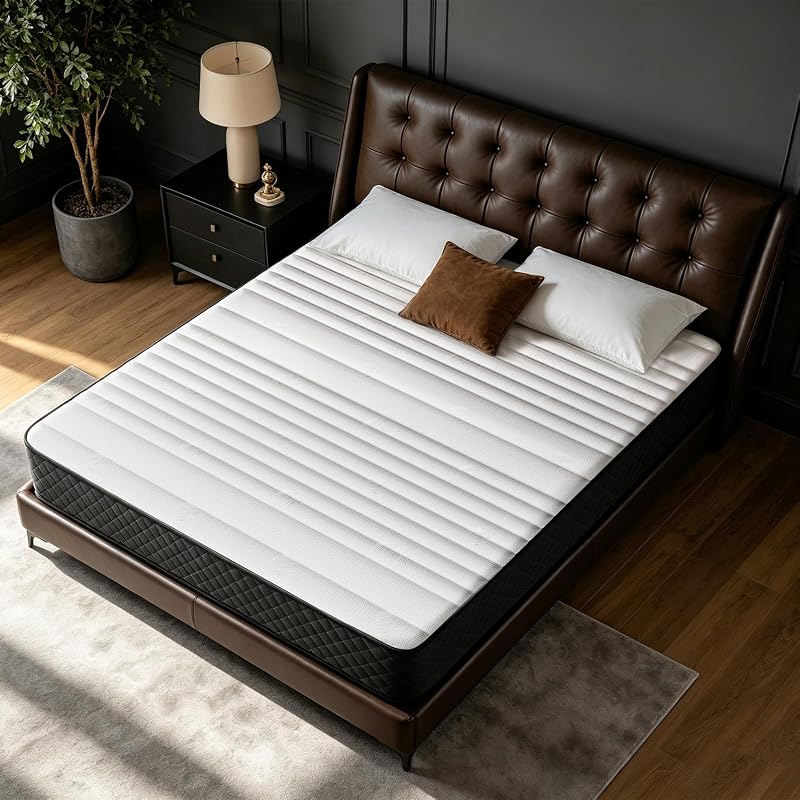 Full Size Mattress 12-Inch Hybrid – Boxed Full, Gray/Black Variation