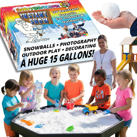 Party Goat Bulk Fake Snow Powder - Instant Snow for Indoor & Outdoor Fun | 39oz Makes 15 Gallons