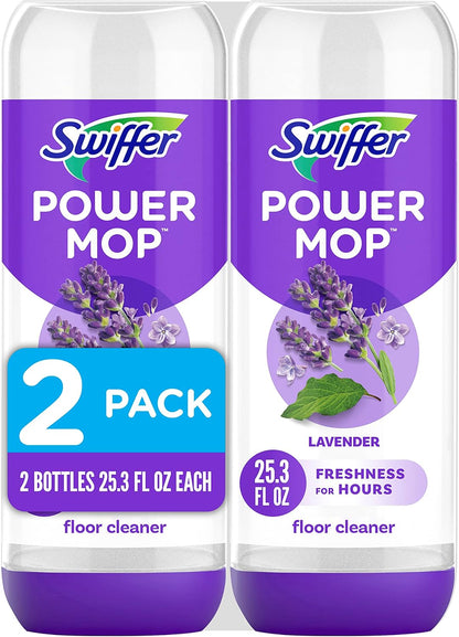 Swiffer Power Mop Refill Solution - All-Purpose Floor Cleaner for Tile, Vinyl, Wood | Lavender Scent, 50.6oz