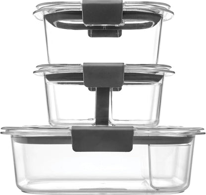 Rubbermaid Brilliance Food Storage - 10 Piece BPA-Free Plastic Containers | Leak-Proof & Microwave Safe