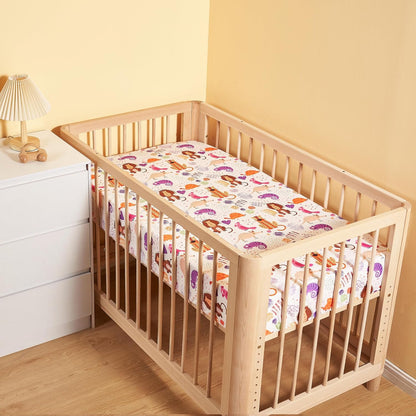 TILLYOU Baby Crib Sheets - Super Soft Toddler Bed Sheets | 2 Pack for Standard Crib Mattress 28x52in, Animal Graffiti