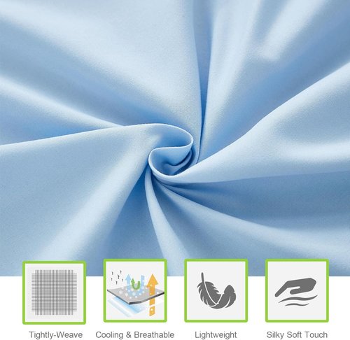 ILAVANDE Queen Sheets Set - Luxury 1800 Series Microfiber - Super Soft & Wrinkle Free - Baby Blue, 6 Pieces