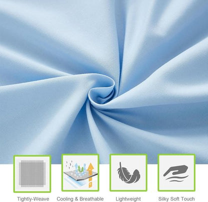 ILAVANDE Queen Sheets Set - Luxury 1800 Series Microfiber - Super Soft & Wrinkle Free - Baby Blue, 6 Pieces