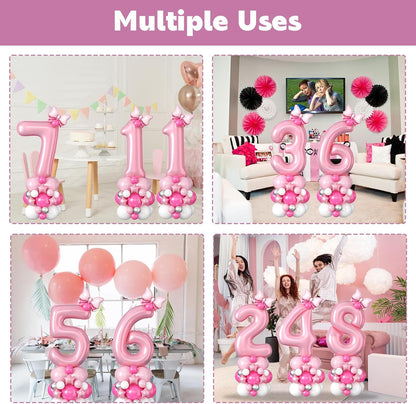 Pastel Pink Number 7 Balloon by [Brand Name] - 40 Inch Giant Foil Balloon for 7th Birthday Party