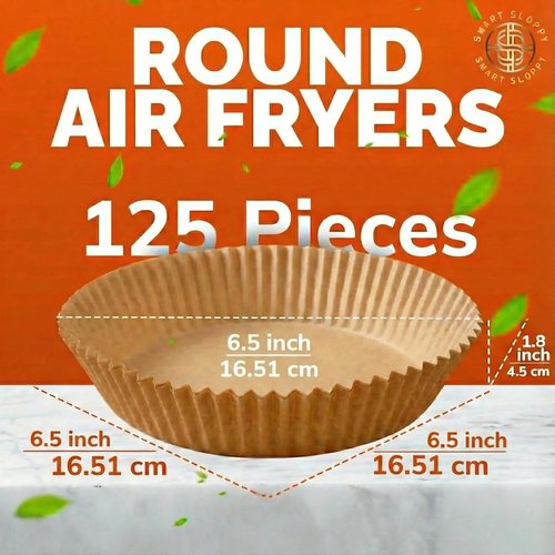 Air Fryer Liners - Disposable Parchment Paper Inserts for 8" Round Baskets | 125 Count