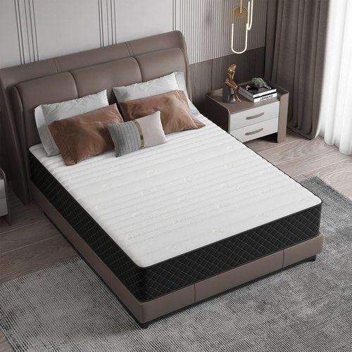 MOLPHIT Queen Mattress, 12 Inch Hybrid Mattress with Breathable Foam and Pocket Springs, Medium Firm Memory Foam Mattress for Back Pain Relief, Mattress in a Box, 60×80×12 Inch