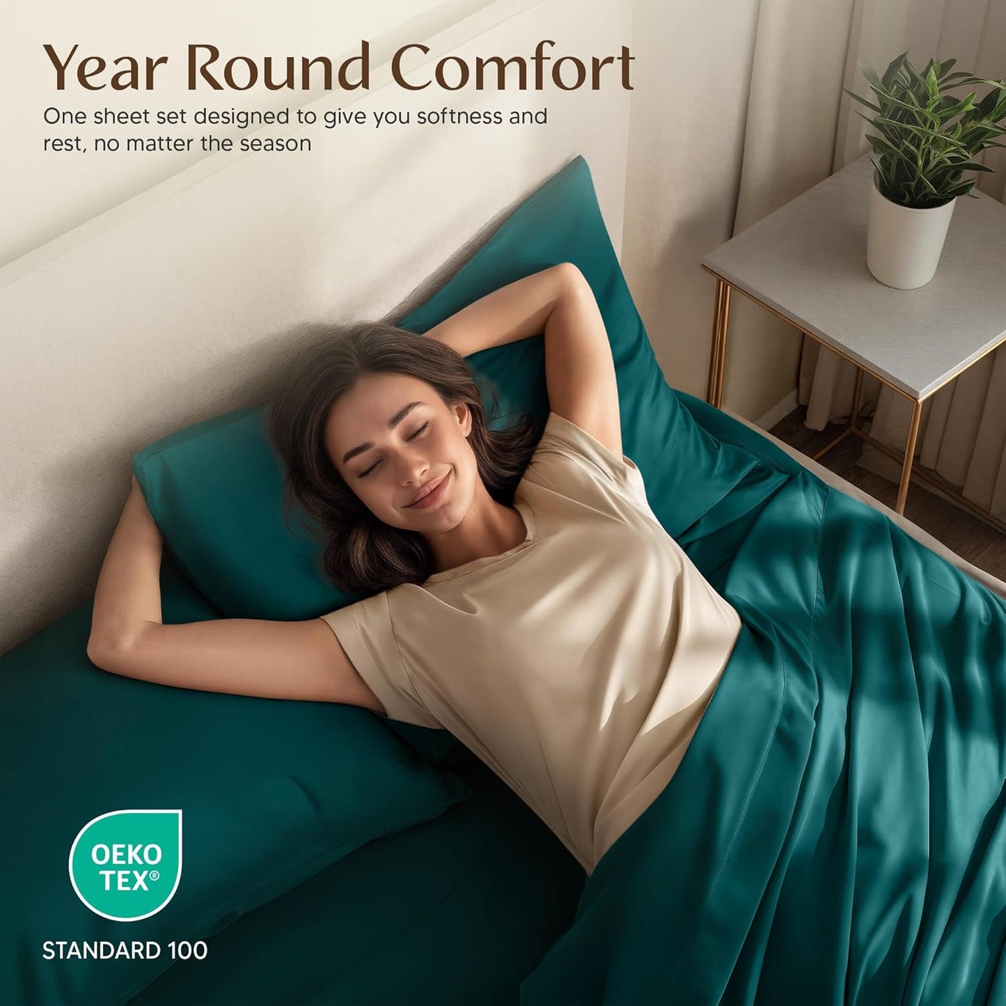 Utopia Bedding Twin Sheet Set - Soft & Breathable Microfiber, 3-Piece in Teal Green | Oeko Tex Certified