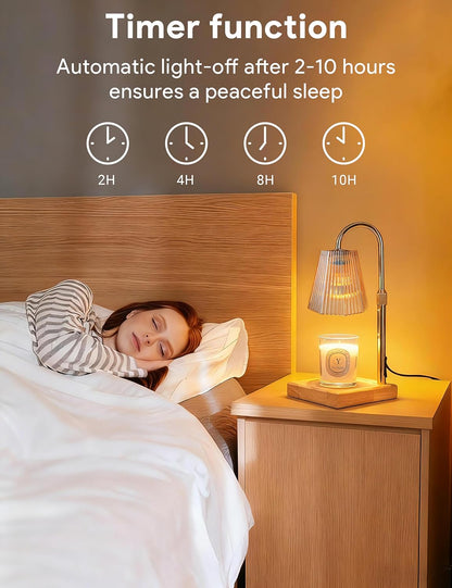 Skiennix Candle Warmer Lamp - Dimmable Home Decor with Timer & Adjustable Height | 2 Bulbs Included