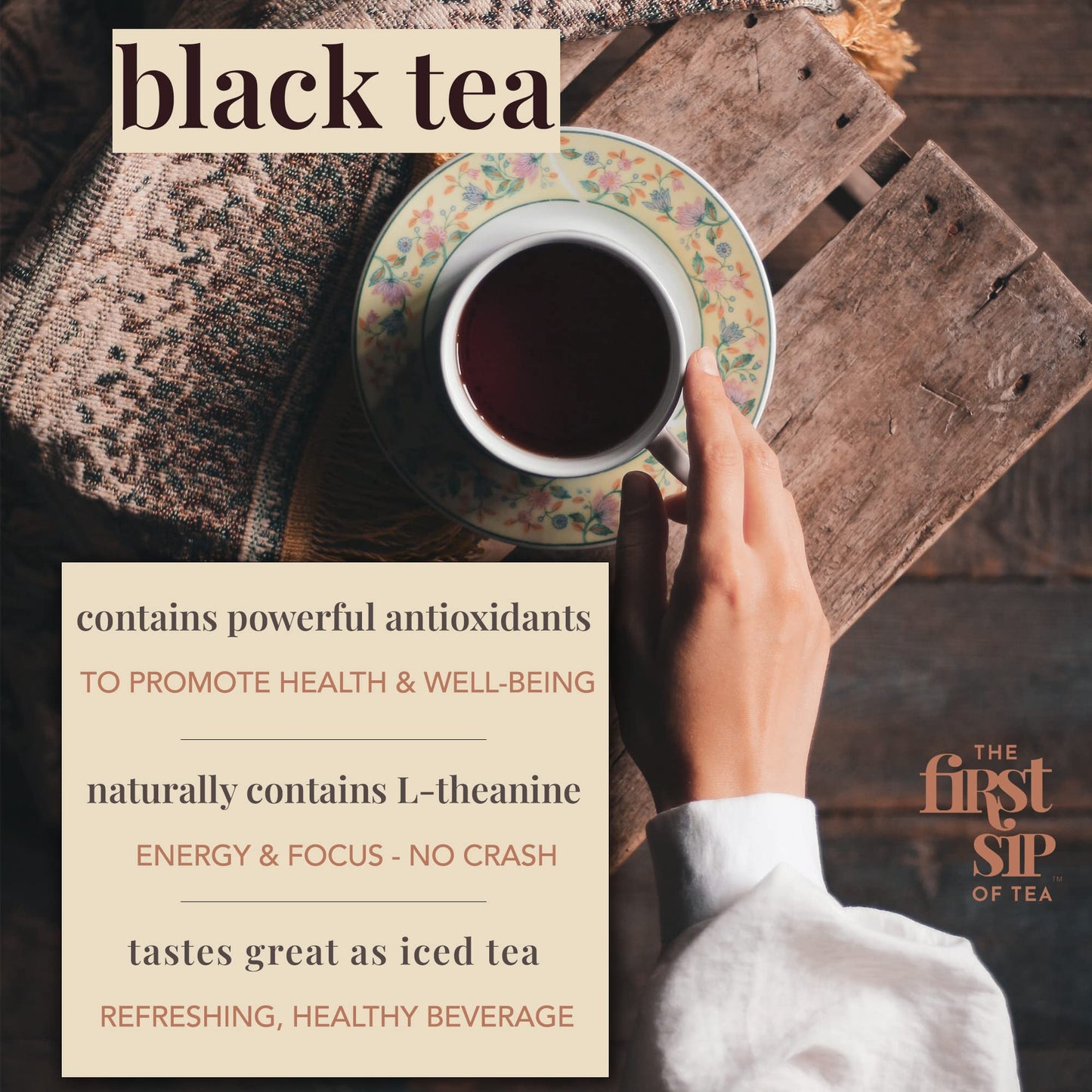 Creme De La Earl Black Tea, Pyramid Sachet Tea Bags, Madagascar Vanilla & Pure Bergamot, Earl Grey Cream, High Caffeine - 16 Cups | The Spice Hut, First Sip Of Tea