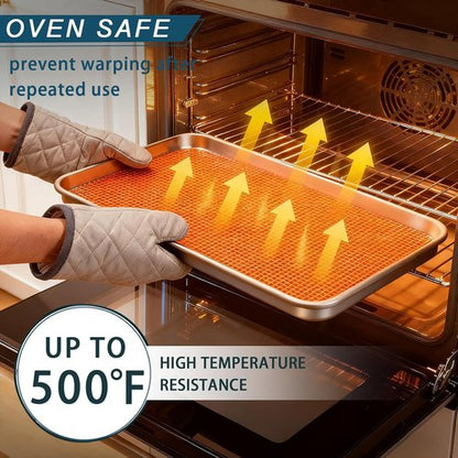 Half Size Baking Sheet Pan Set by [Brand Name] - Commercial Quality Aluminum Cookie Tray | 13" x 18" for Baking & Roasting