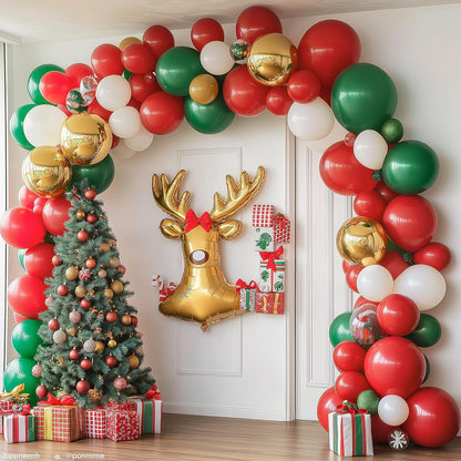 RUBFAC Red Balloons - 135pcs in Various Sizes (5-18 Inch) for Birthday & Wedding Decorations