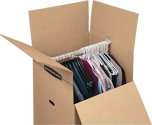 Bankers Box Tall Wardrobe Box - 3 Pack | 24" x 24" x 40" - Durable Storage Solution