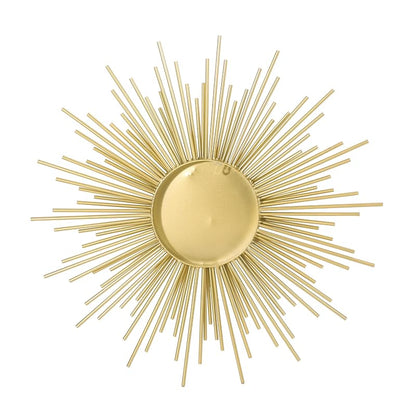 Sunburst Wall Mirror - Gold Iron Frame, 32.25"