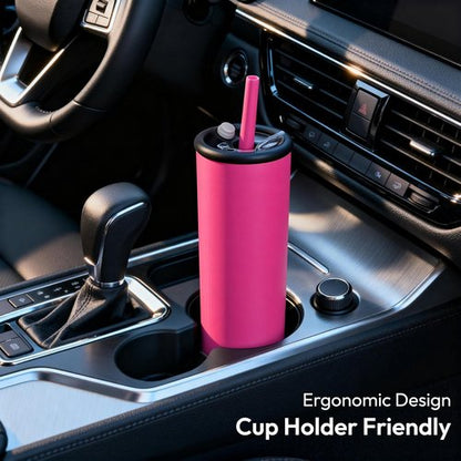 Candy Tumbler 25 oz Insulated Stainless Steel Water Bottle - 2-in-1 Lid with Straw, Ocean Blue