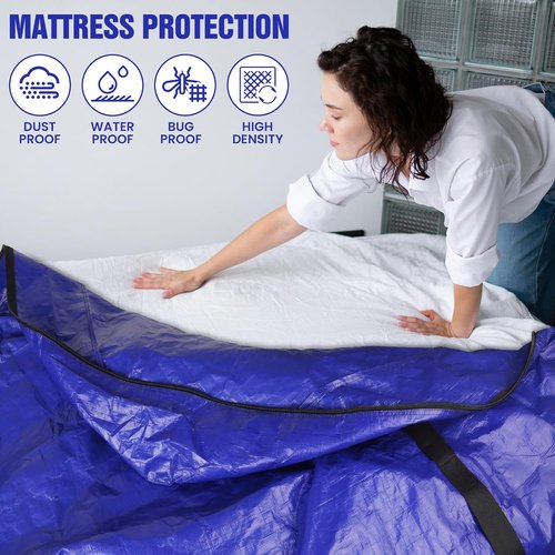 Mattress Bags for Moving | Skiennix Extra Thick & Durable Queen Mattress Cover - Waterproof Protector (82’’x63’’x15’’)