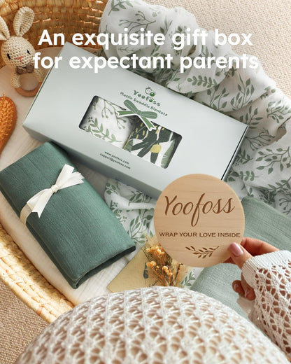 Yoofoss Muslin Swaddle Blankets, Organic Baby Blankets, 47 x 47 Inches Receiving Blanket for Baby Boys and Girls, Baby Essentials for Newborns Soft Breathable