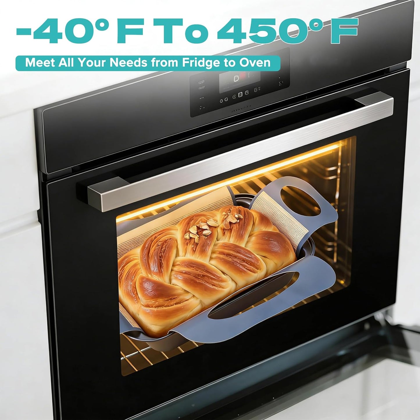 USA Pan 9 x 5 Loaf Pan Set - Nonstick Bread Pans with Silicone Sling for Perfect Baking
