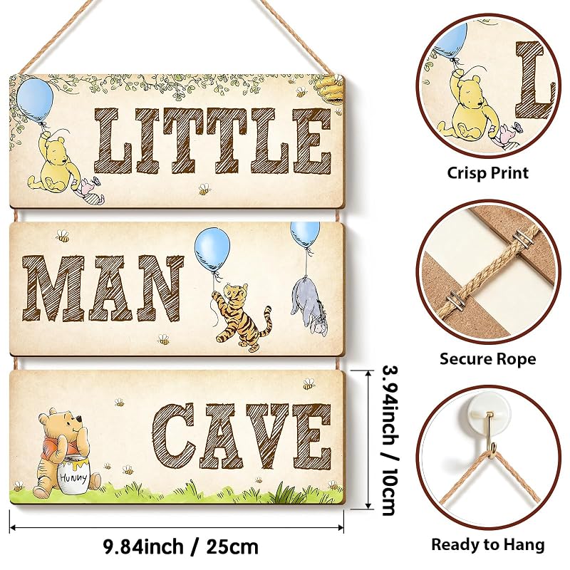 Wooden Door Sign Baby Room Decor Winnie Pooh Bear Nursery - Moreyue