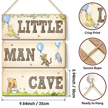 Wooden Door Sign Baby Room Decor Winnie Pooh Bear Nursery - Moreyue