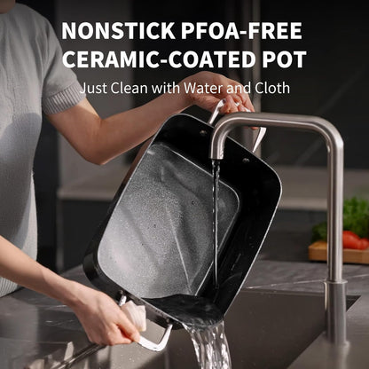 Slow Cooker 7 Quart - Programmable Multi-Cooker with PFOA-Free Ceramic Coating & Versatile Functions