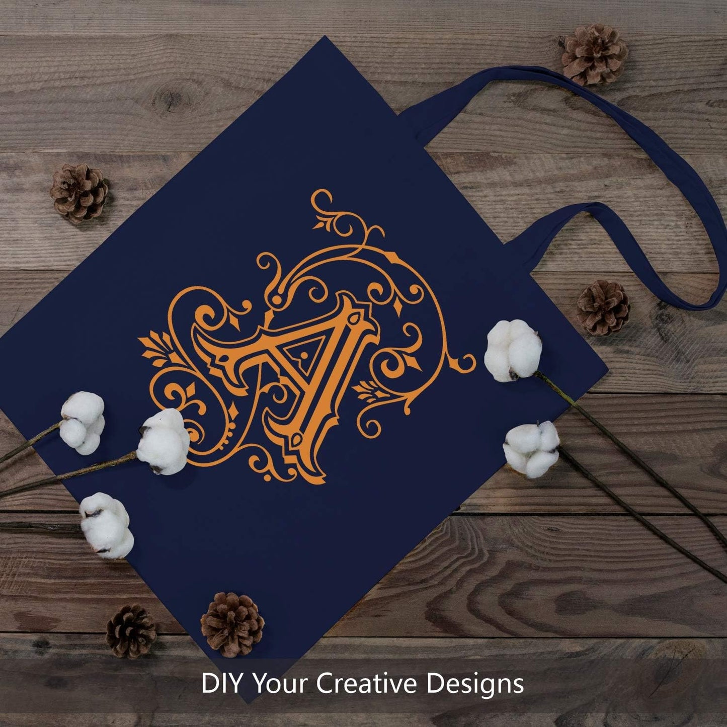 TOPDesign Navy Blue Cotton Tote Bags - 6-Pack Lightweight Reusable Grocery Bags | Ideal for DIY & Promotions