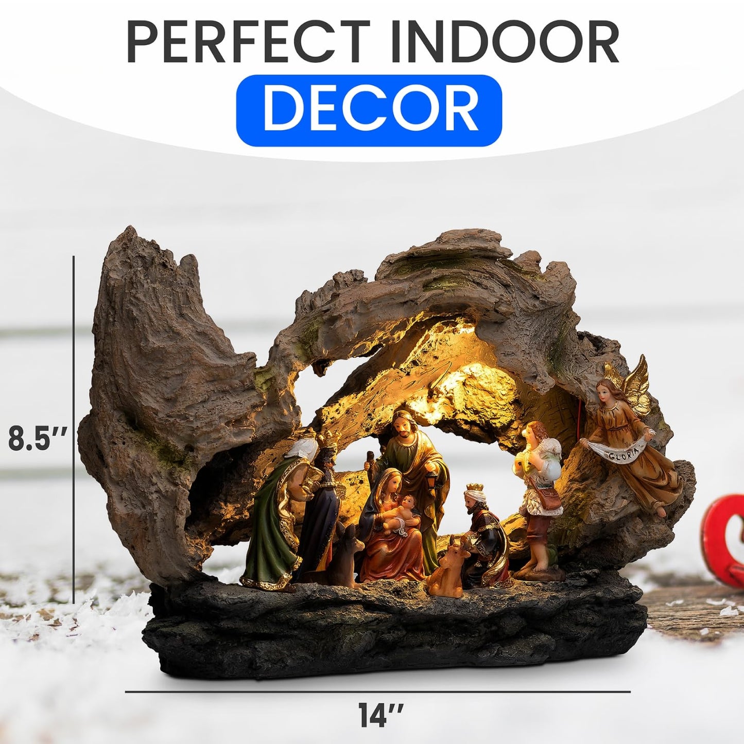 Steadfast Selections Christmas Nativity Set Indoor, Nativity Scene for Christmas Indoor, Pesebre De Navidad, Small Nativity Sets & Figures