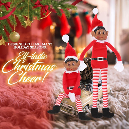 Skiennix Christmas Elf Behaving Badly Plush Toy - Naughty Bendy Doll | 12 Inches (Brown)