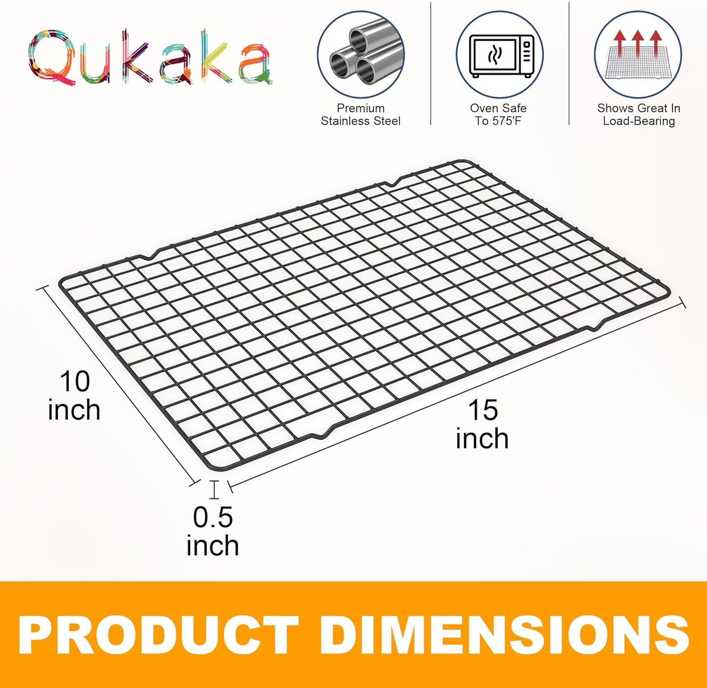 Skiennix Cooling Racks | 2PCS Heavy Duty Stainless Steel Baking Racks - 10" x 15" - Oven & Dishwasher Safe