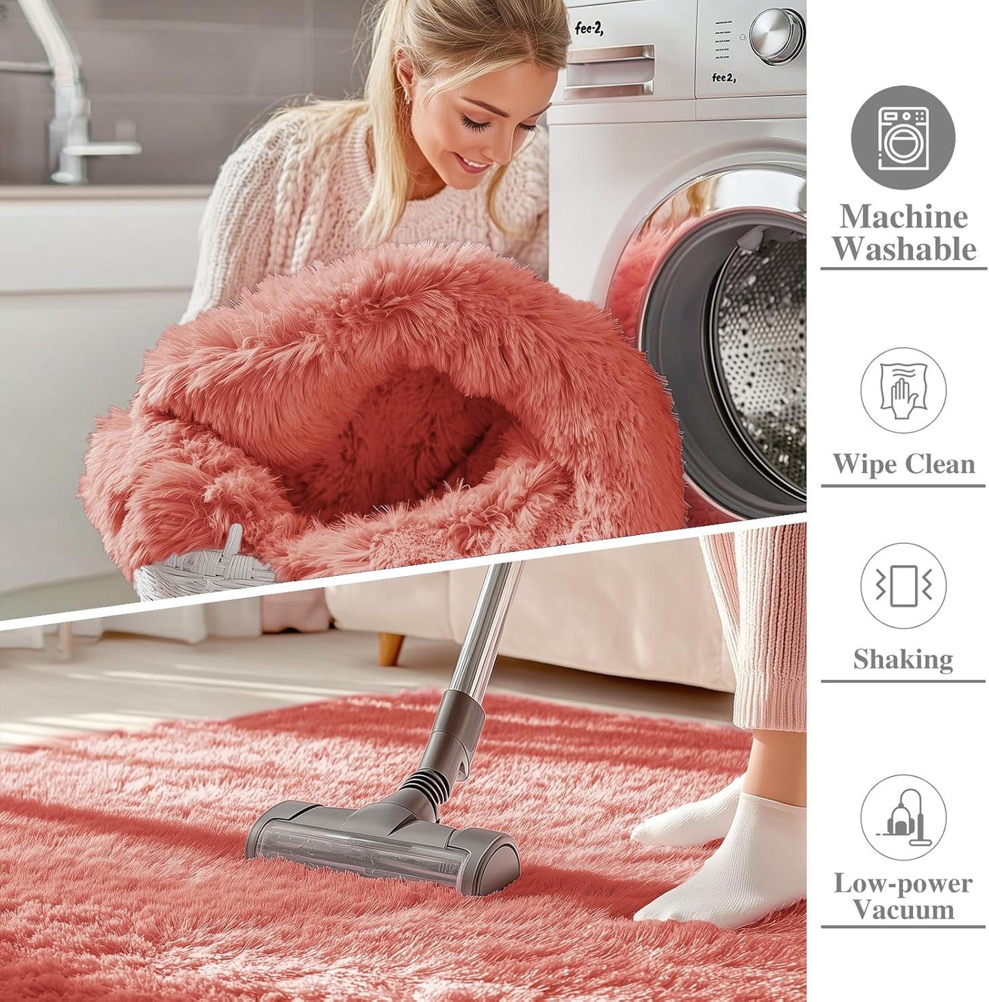 OLANLY Runner Rugs - Soft, Machine Washable Shaggy Design for Hallway & Bedroom | Rust Red 2x6 ft