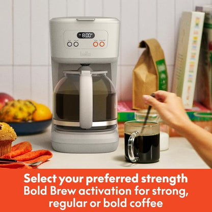 BELLA 12-Cup Programmable Coffee Maker - Easy LCD Display, Auto Shutoff, Reusable Accessories, 900 Watts