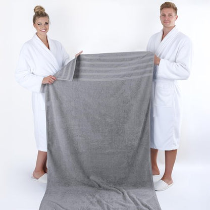 American Soft Linen 35x70 Jumbo Large Bath Towel, 600 GSM 100% Cotton Turkish Bath Sheet, Oversized Luxury Bath Towel for Bathroom Beach and Pool, Light Grey