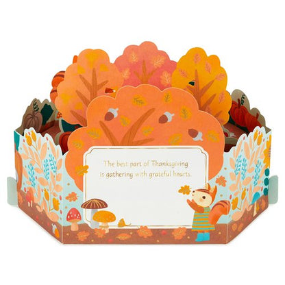 Hallmark Paper Wonder Displayable Pop Up Thanksgiving Card (Woodland Feast)