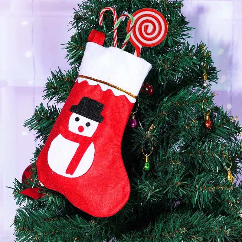 Christmas Mini Stockings Set 20 Pcs - Felt Christmas Tableware Holders & Decor