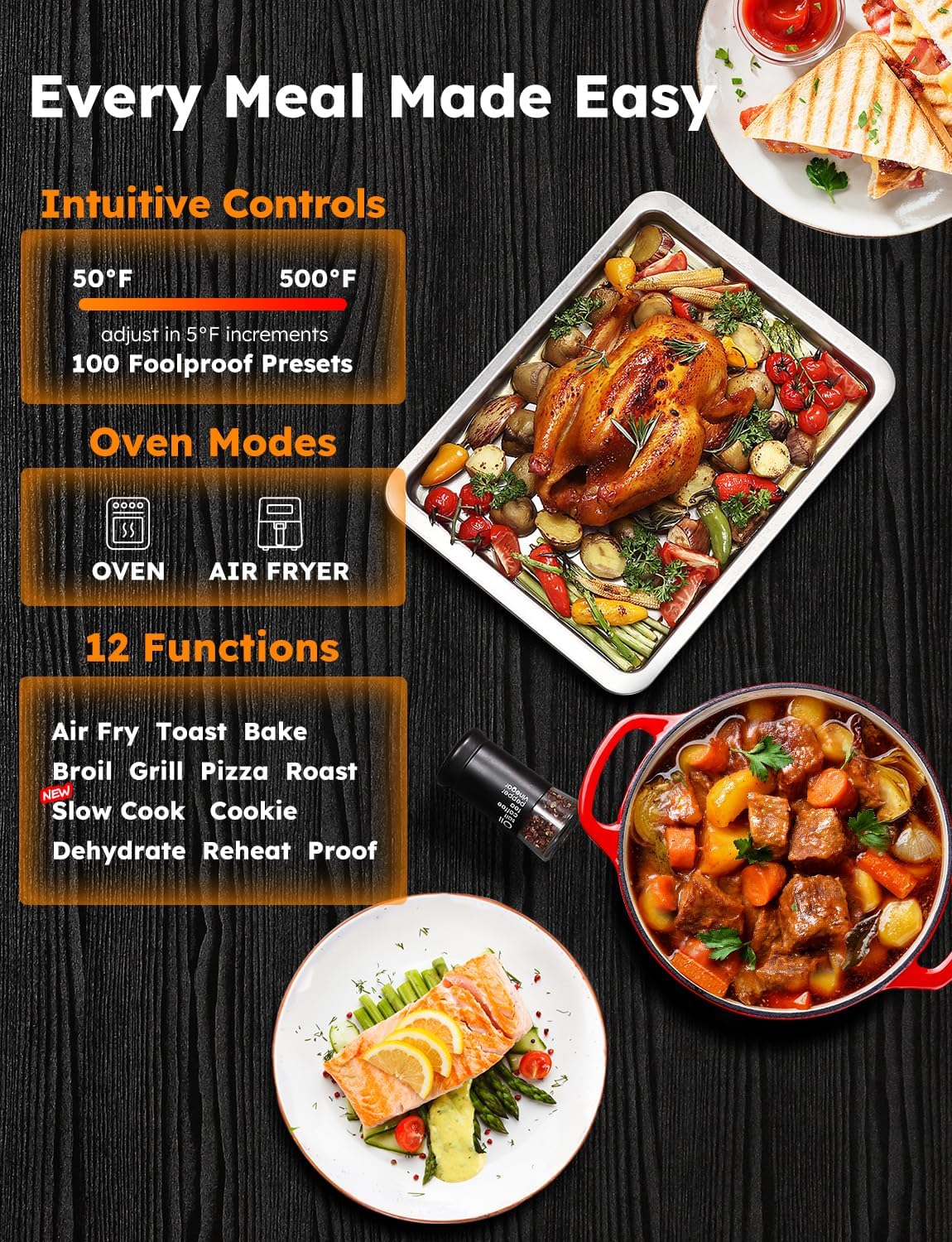 Nuwave Bravo XL Pro Air Fryer - 30QT Toaster Oven with Super Convection & Smart Probe | Stainless Steel