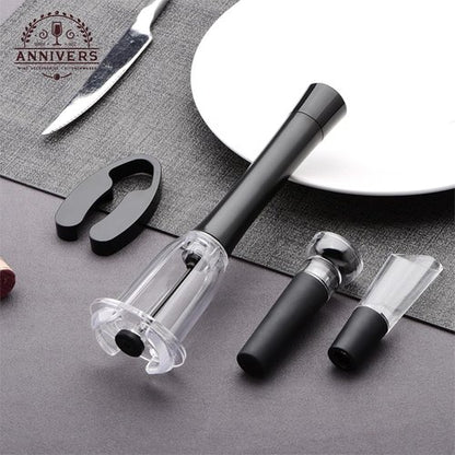 Air Pressure Wine Bottle Opener Set Pump Wine Opener Kit, Vacuum Stopper, Aerator Pourer, Foil Cutter, Safe & Easy Cork Remover Keep Cork Intact for Gift, Ouvre Bouteille de Vin