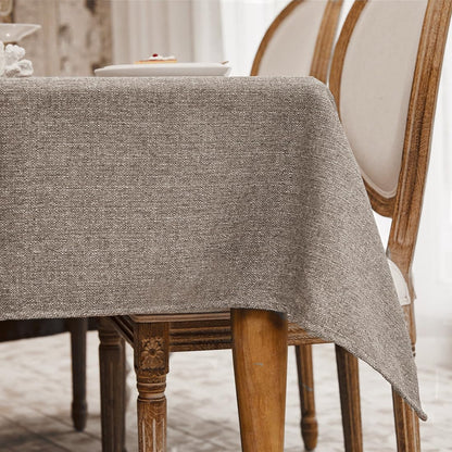 Skiennix Rectangle Tablecloth - 71x55 Inches Faux Linen, Wrinkle-Free & Waterproof in Taupe Brown