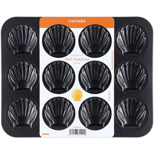 CHEFMADE Madeleine Pan, Nonstick 12 Cavity Scallop Shell Bakeware