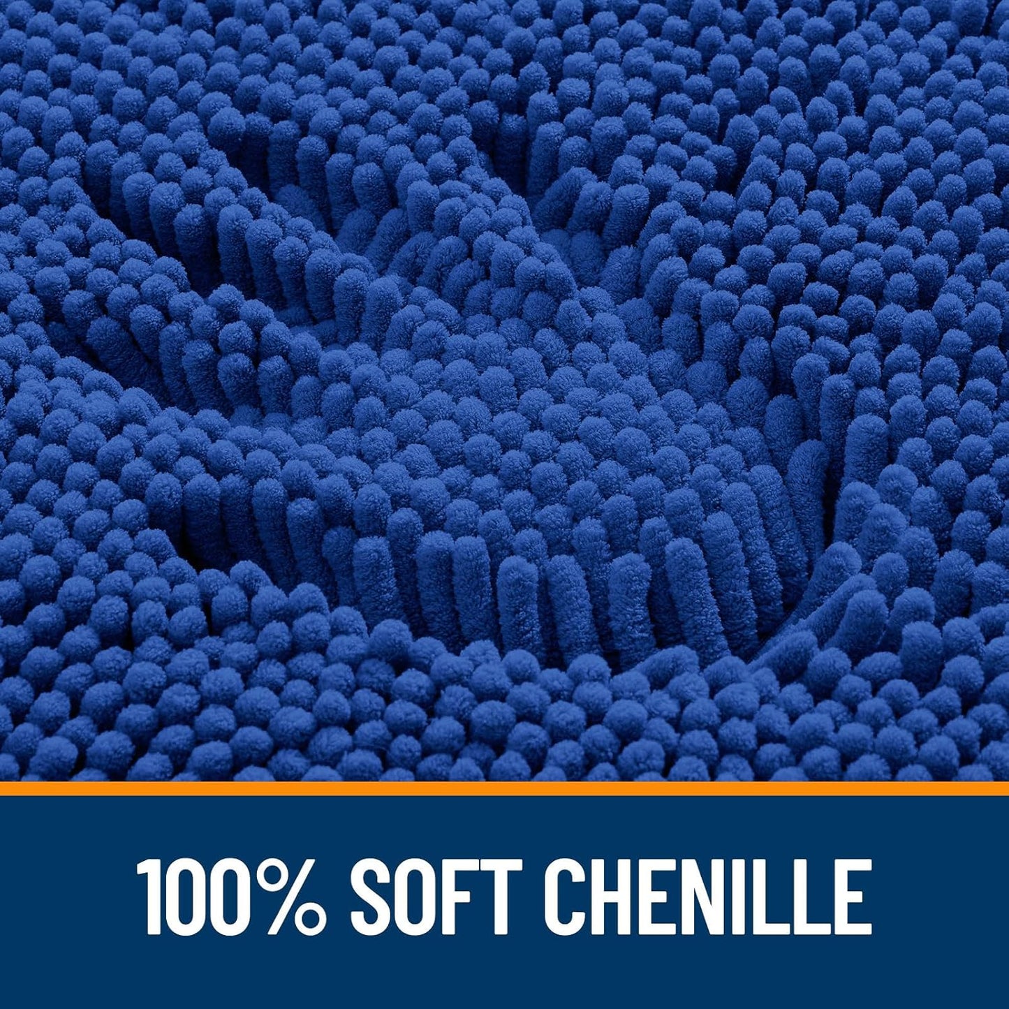 OLANLY Large Bathroom Rugs - Extra Soft Chenille Bath Mats with Rubber Backing | Quick Dry, 45x27, Royal Blue