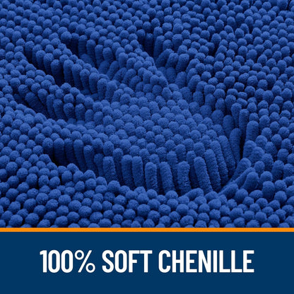 OLANLY Small Bathroom Rugs - Extra Soft Absorbent Chenille Bath Mats | Quick Dry, Machine Washable, 24x16, Royal Blue