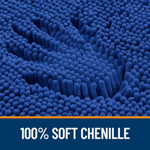 OLANLY Bathroom Rugs 30x20, Extra Soft Absorbent Chenille Bath Rugs, Rubber Backing Quick Dry, Machine Washable Bath Mats for Bathroom Floor, Tub and Shower, Home Decor Accessories, Royal Blue
