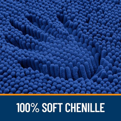 OLANLY Bathroom Rugs 50x30, Extra Soft Absorbent Chenille Bath Rugs, Rubber Backing Quick Dry, Machine Washable Bath Mats for Bathroom Floor, Tub and Shower, Home Decor Accessories, Royal Blue