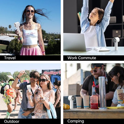 JISULIFE Portable Handheld Fan, 4000mAh Rechargeable Mini,Up to 22 Hours Cooling,5 Speed Strong Wind, Handheld Personal Fan for Travel Outdoor Camping Beach Makeup（Gray）